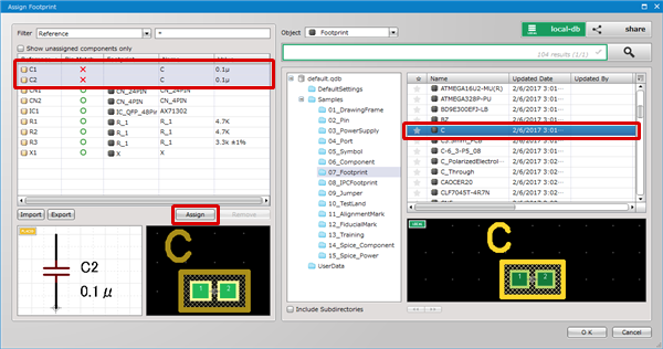 software crosschecking PCB component footprint and bom footprint.